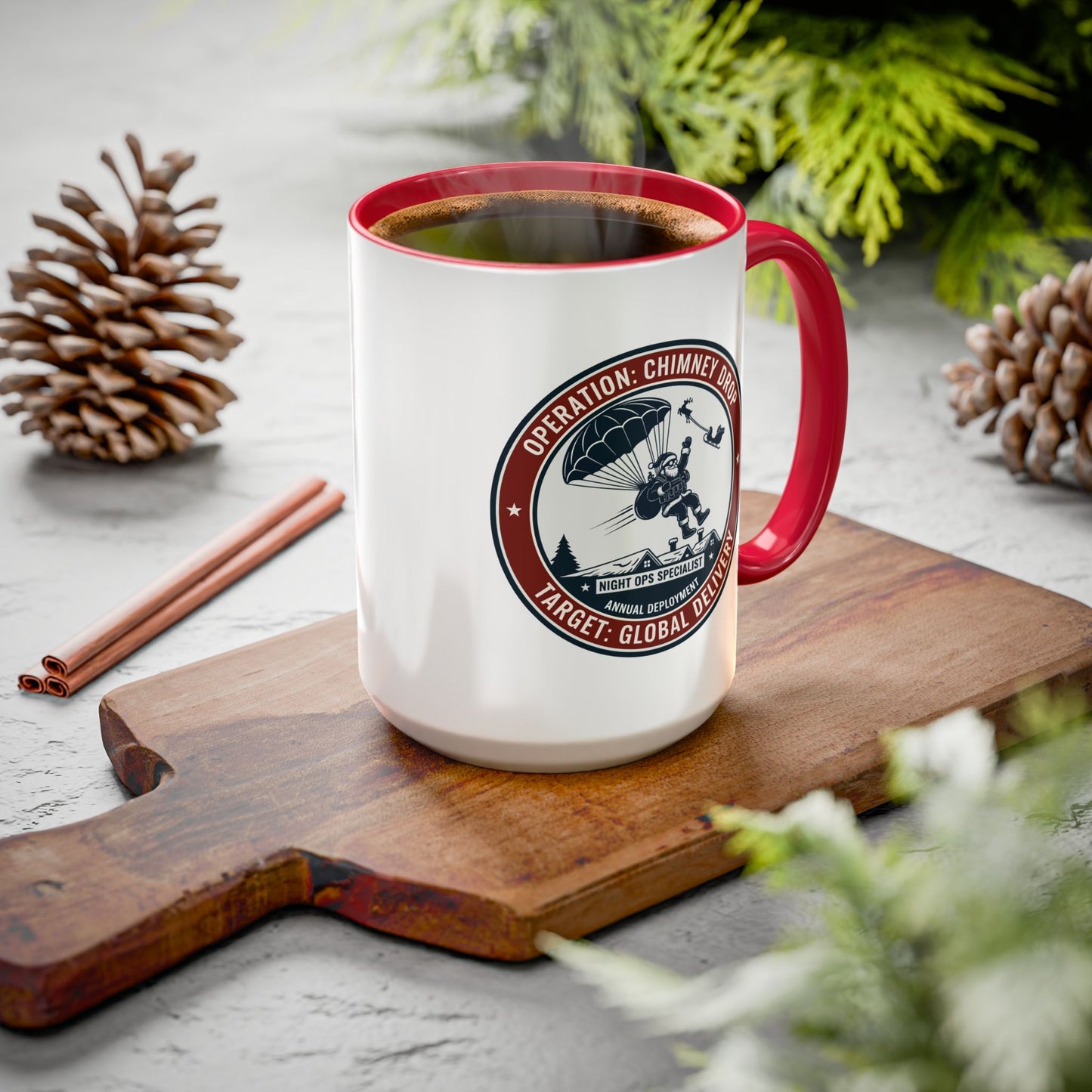 Santa Operation Chimney Drop - Accent Mug (11/15 oz)