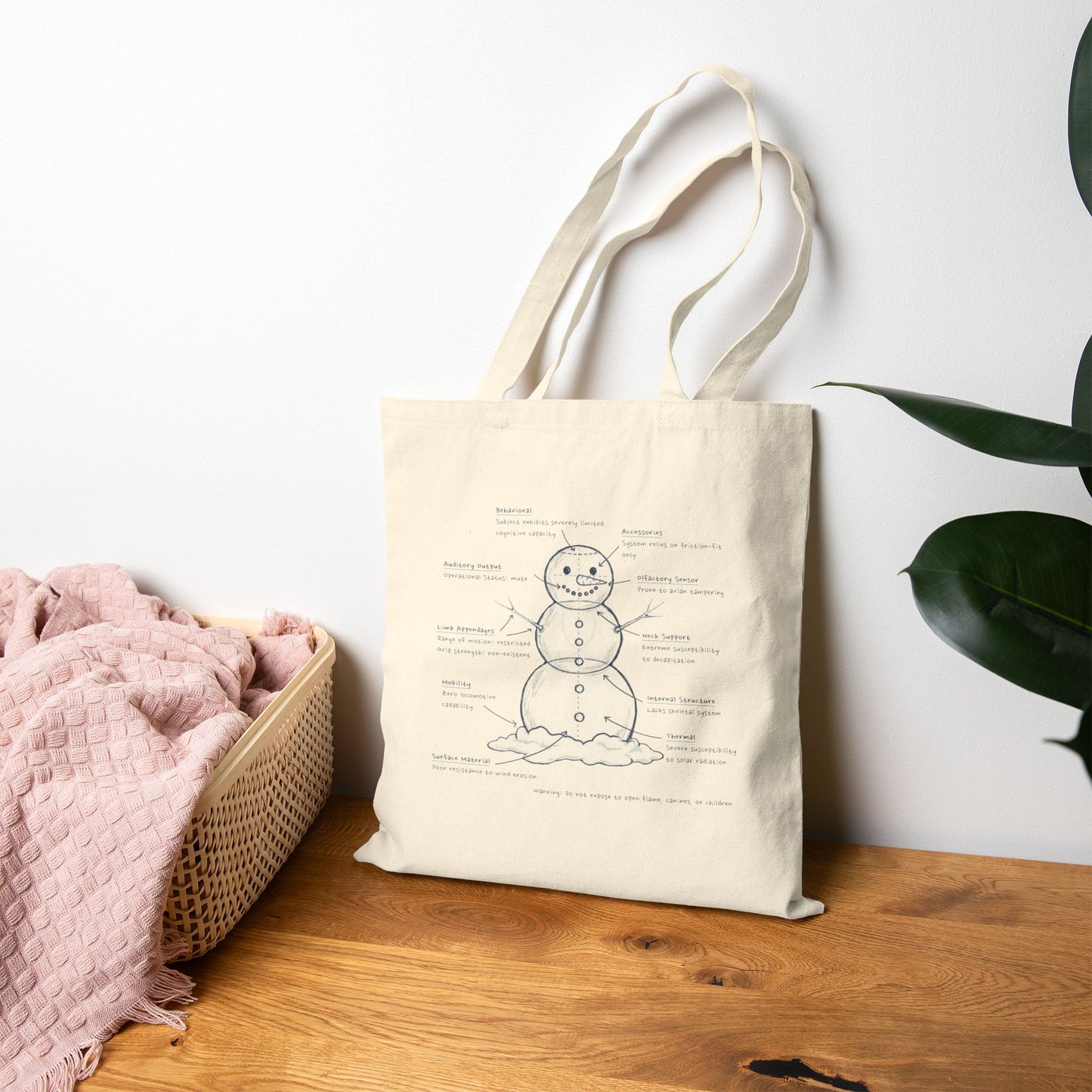 Snowman Design Review - Canvas Tote Bag