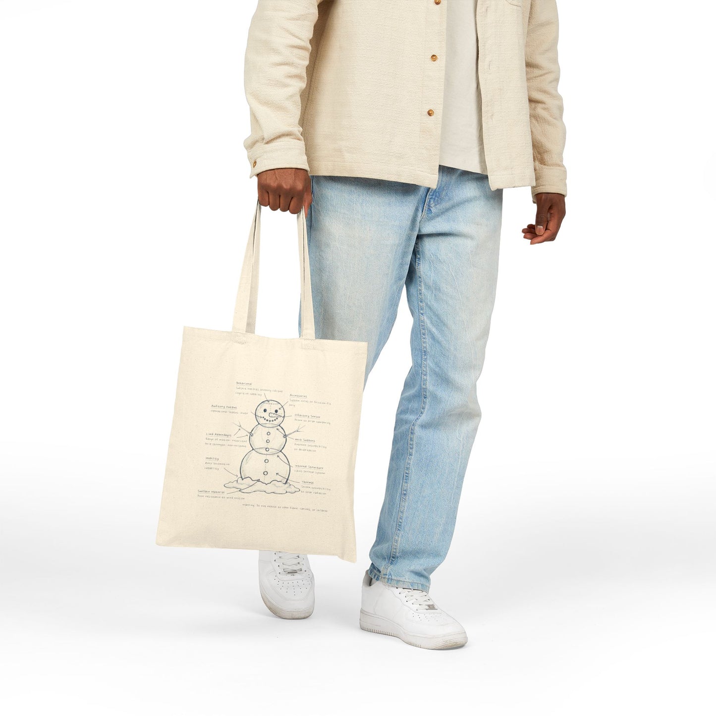Snowman Design Review - Canvas Tote Bag
