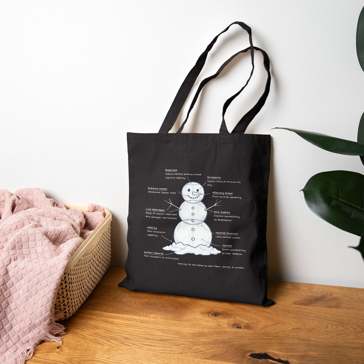 Snowman Design Review - Canvas Tote Bag
